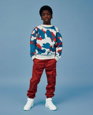 Jeans - Pantalon rouge, coupe cargo