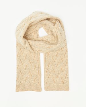 Beige sjaal met gebreid patroon - Sora
