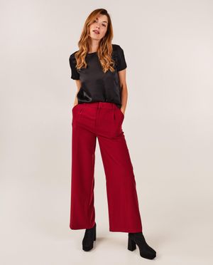 Zwart satijnen T-shirt - OVS