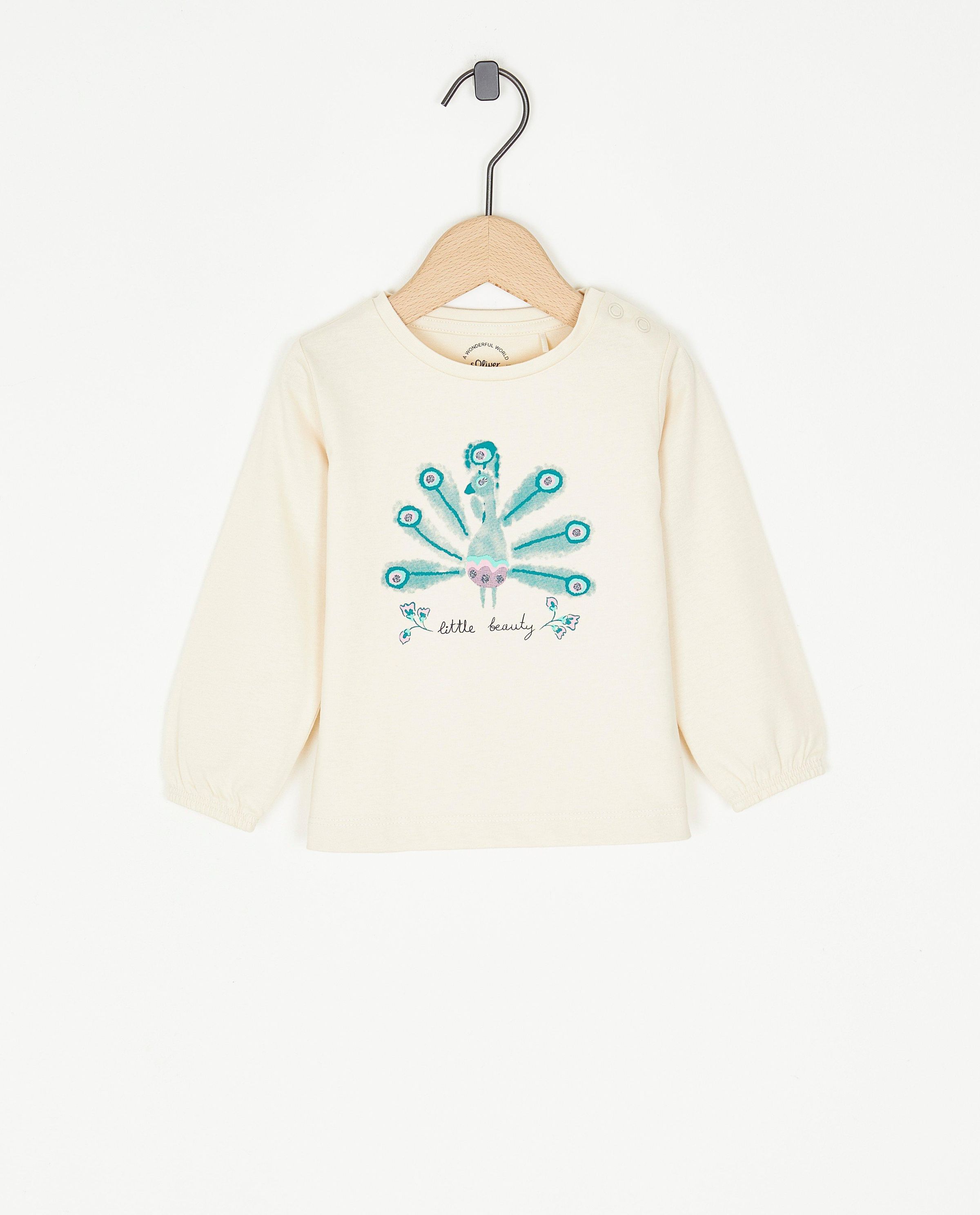 Longsleeve met pauwenprint - S. Oliver