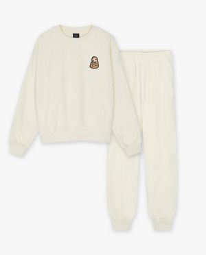 Nachtkleding - Fuzzy pyjama met patch