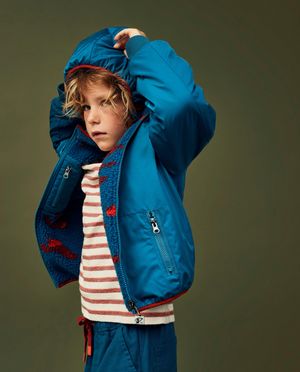 Parkas - Veste bleue r&eacute;versible