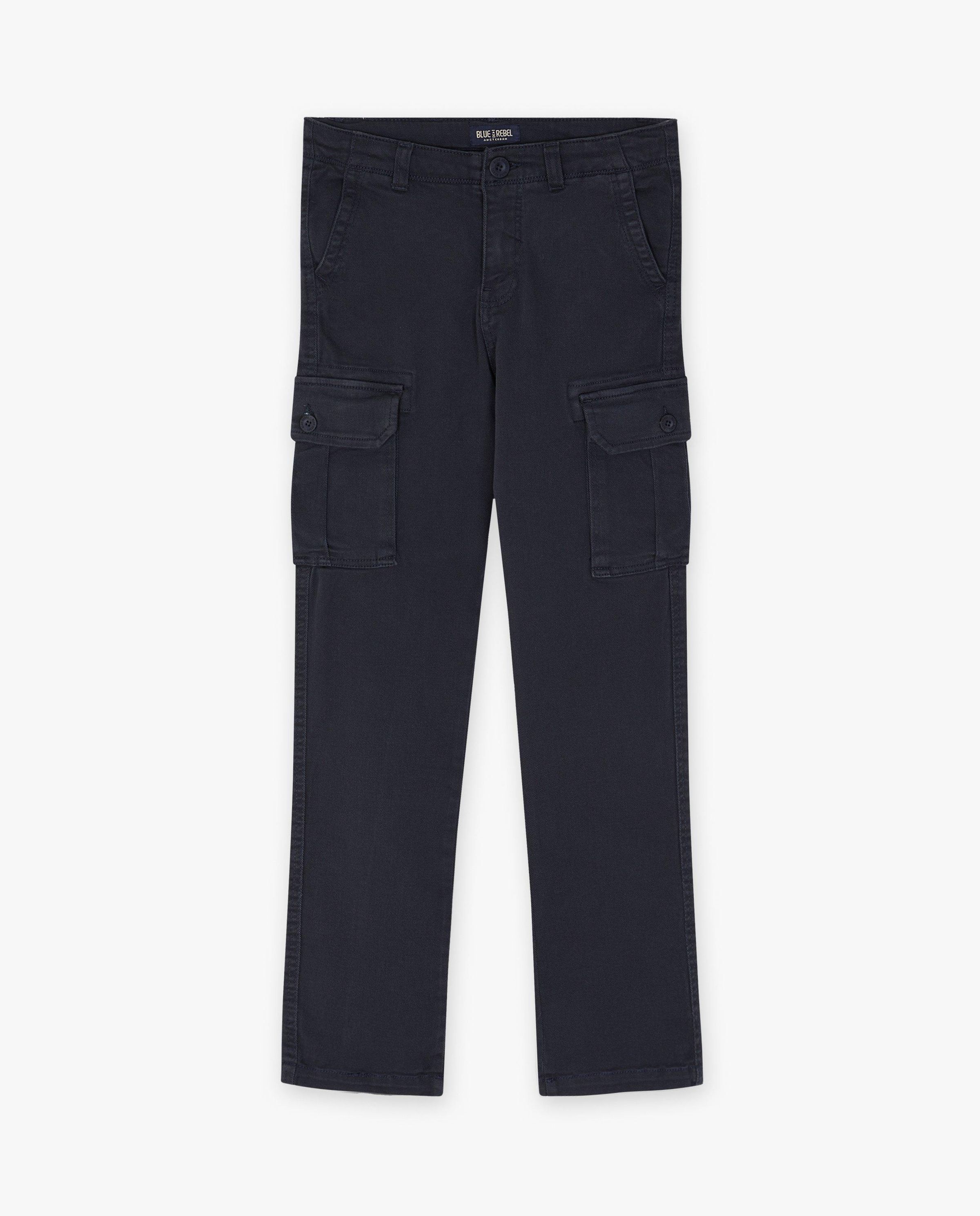 Donkerblauwe broek, cargo fit - Blue Rebel