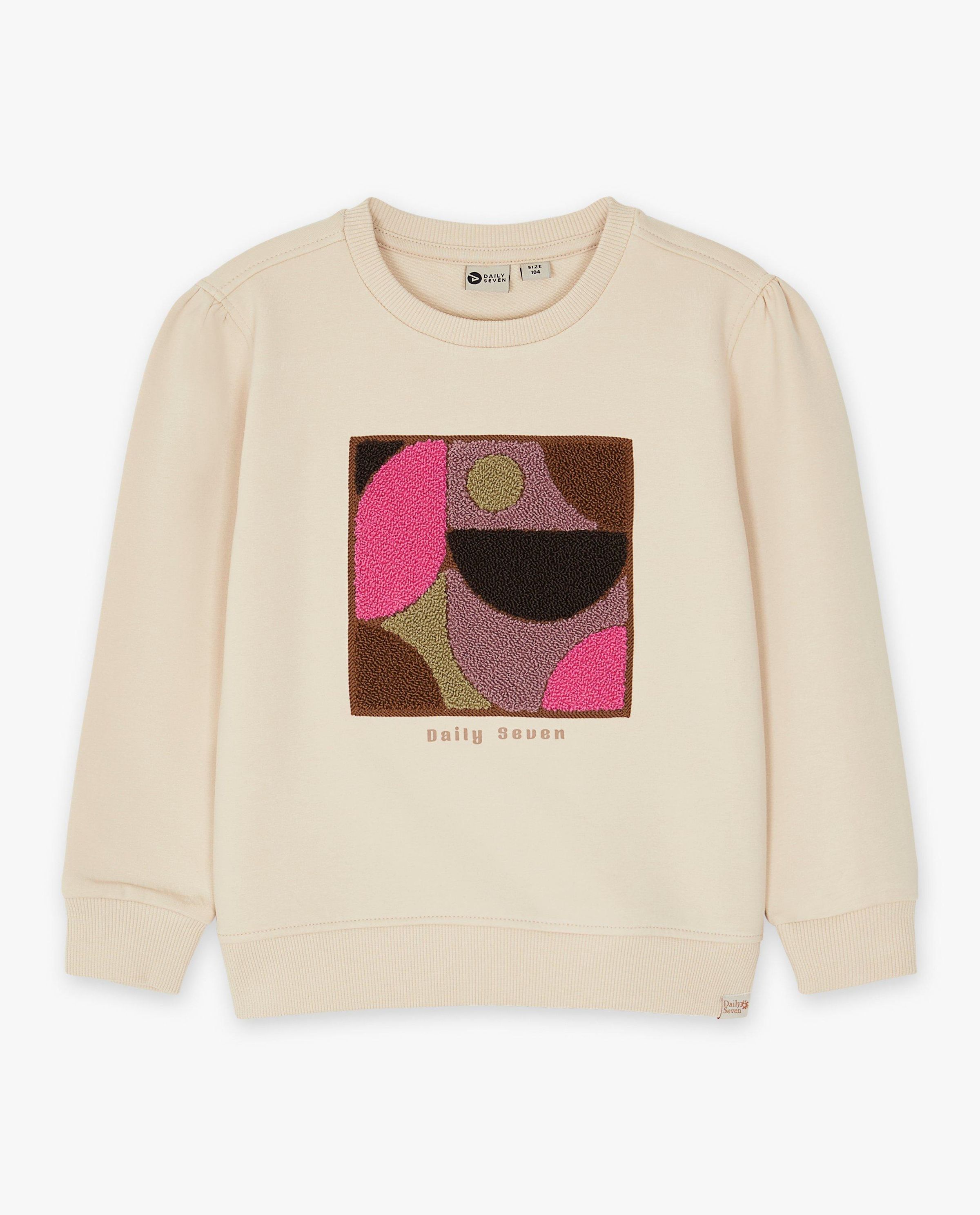 Beige sweater met boucl&eacute; - Daily 7