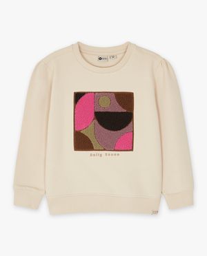 Beige sweater met boucl&eacute; - Daily 7