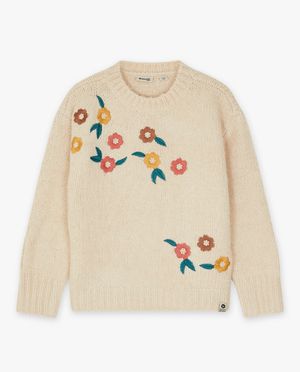 Trui met geborduurde bloemen - Daily 7