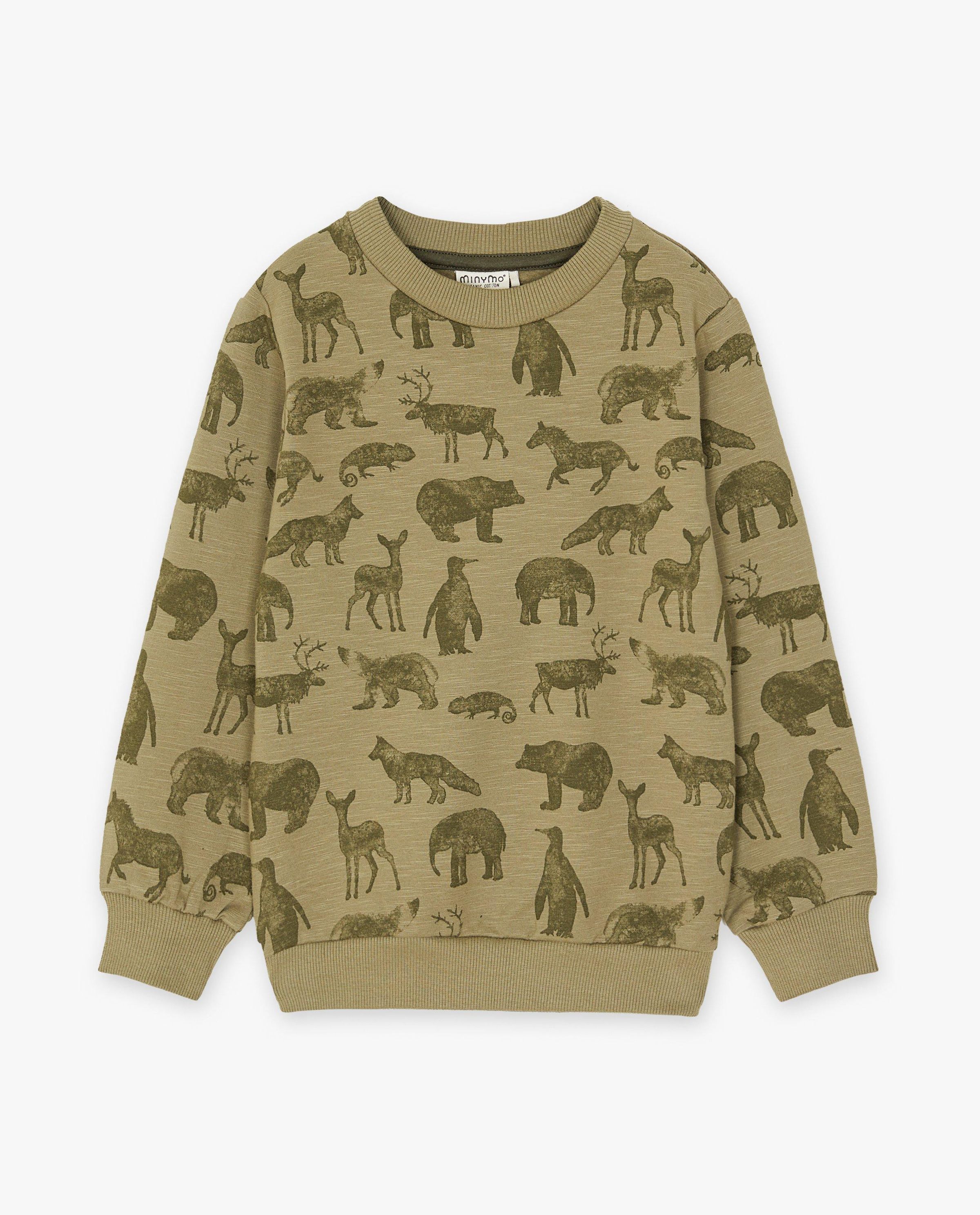Groene sweater met dierenprint - Minymo