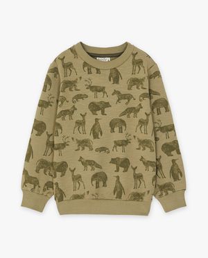 Groene sweater met dierenprint - Minymo