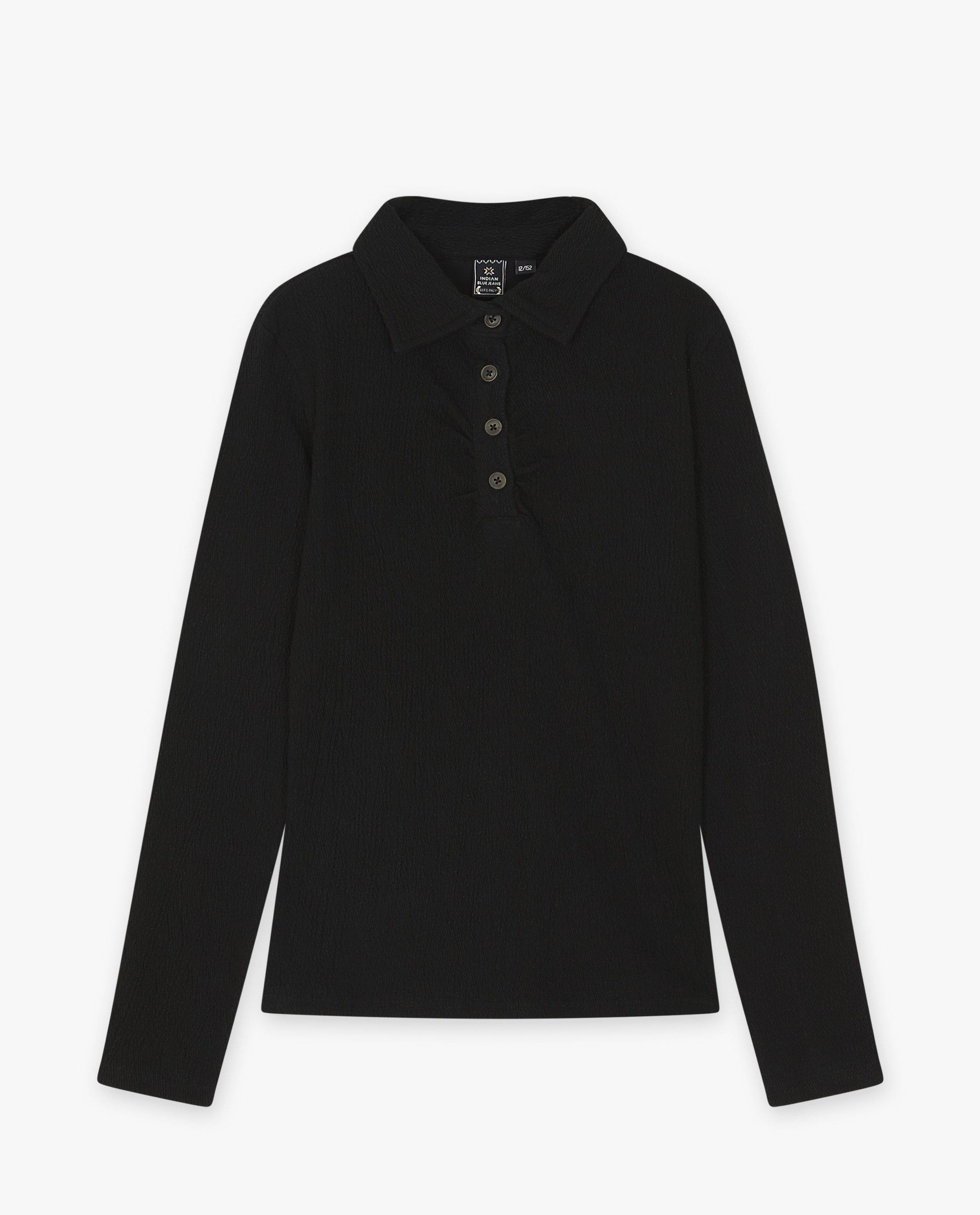 Zwarte blouse met structuur - Indian Blue Jeans