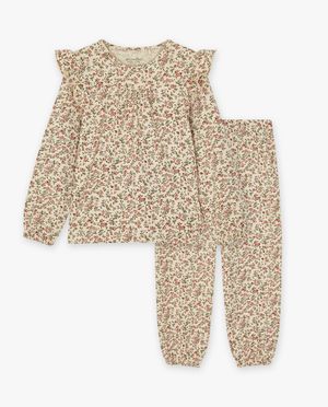 Pyjama met bloemenprint - Minymo