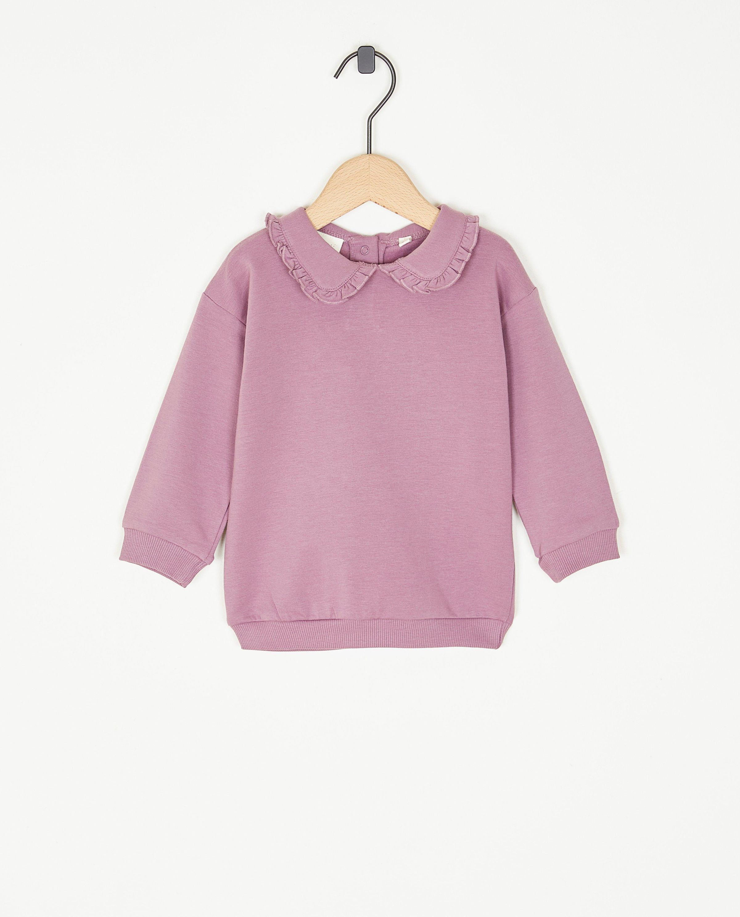 Sweat mauve &agrave; col Claudine - Feetje