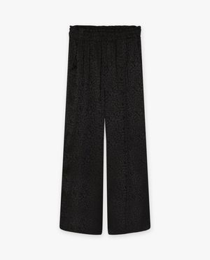 Broeken - Zwarte broek met bloemenprint