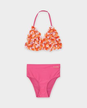 Zwemkleding - Bikini met 3D-bloemen, 6-14 jaar