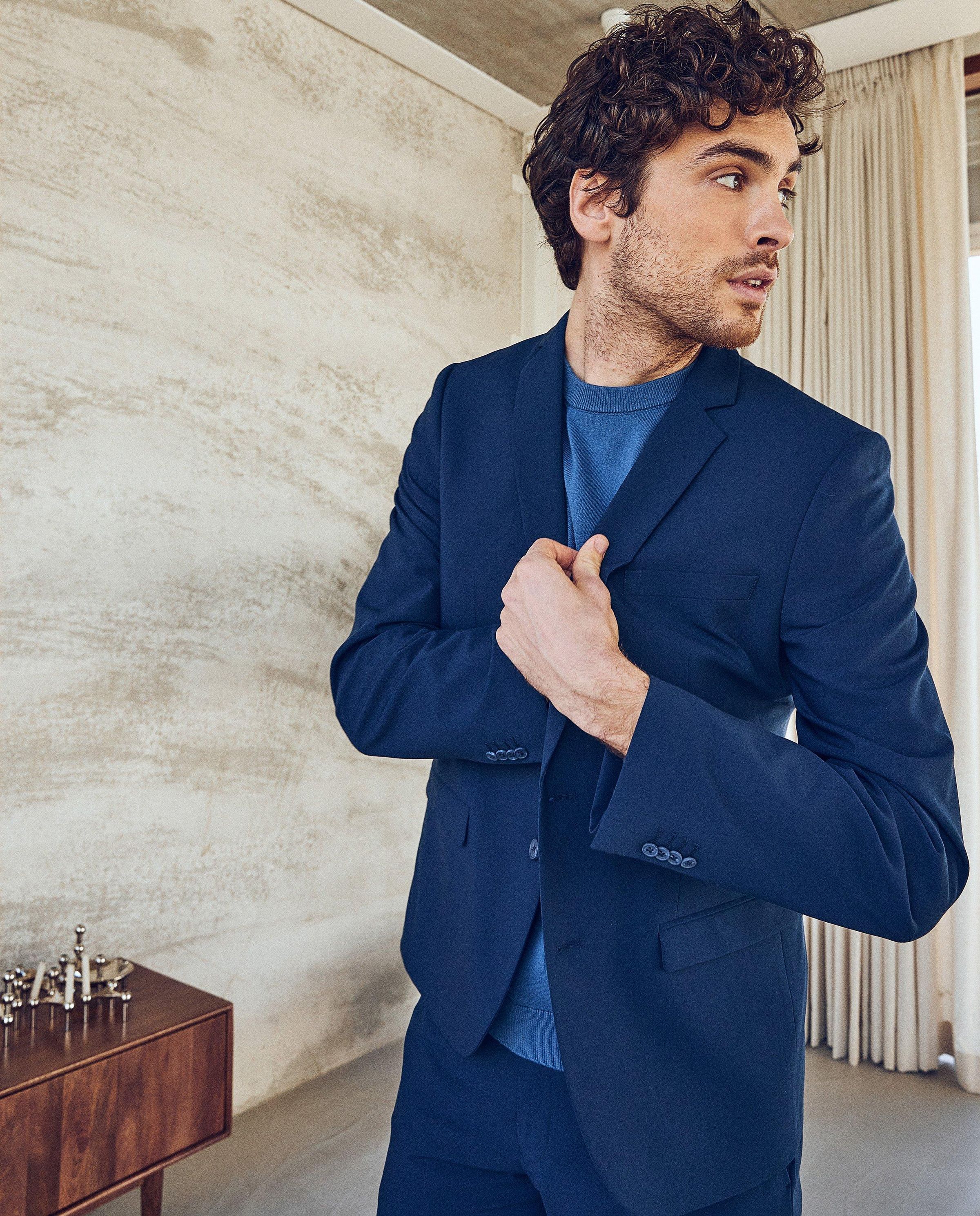 Donkerblauw kostuumvest, slim fit - Iveo