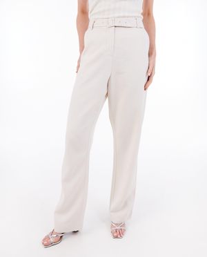 Broeken - Beige broek met linnen