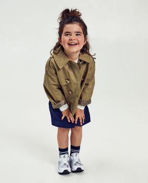 Poncho's en teddy's - Groene trenchcoat