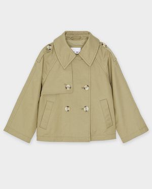 Poncho's en teddy's - Groene trenchcoat