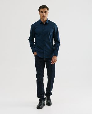 Hemden - Donkerblauw hemd, slim fit