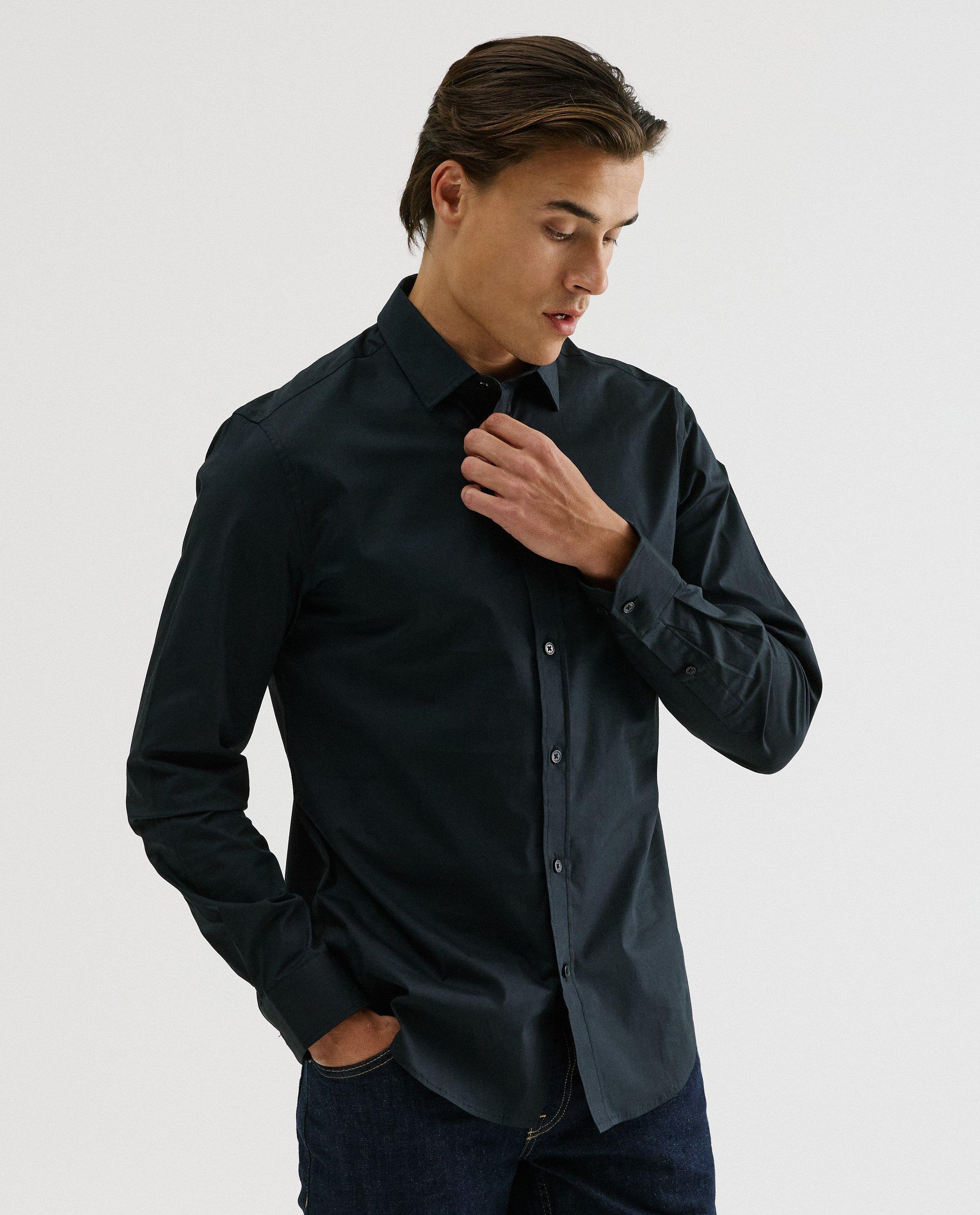 Zwart hemd, slim fit - Iveo