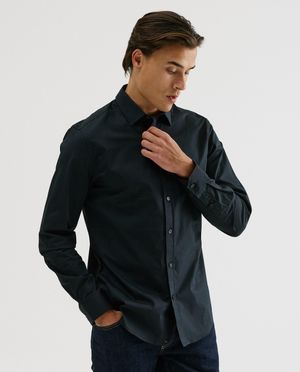 Chemise noire, slim fit - Iveo