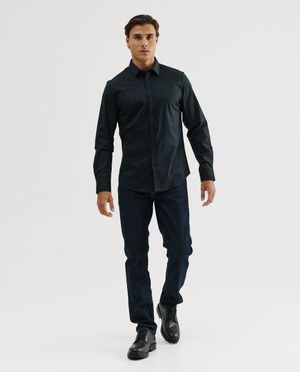 Chemises - Chemise bleu fonc&eacute;, slim fit