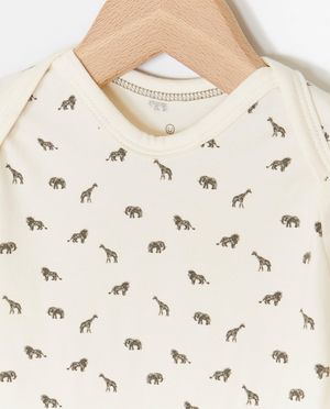 Onesies - Romper met enveloppehals van biokatoen