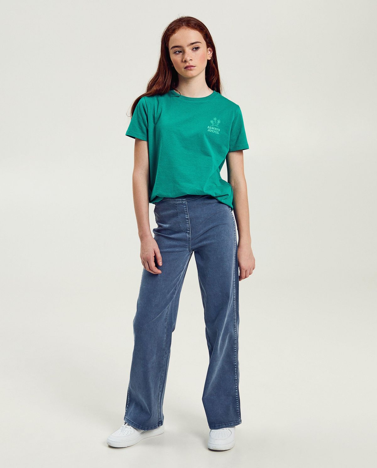 Blauwe broek, wide fit