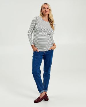 Blauwe zwangerschapsjeans, mom fit - Atelier Maman
