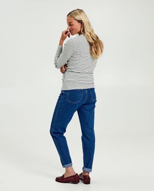 Jeans - Blauwe zwangerschapsjeans, mom fit