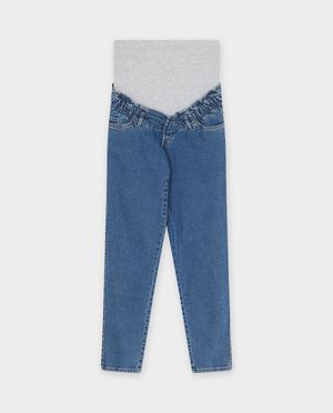 Jeans - Blauwe zwangerschapsjeans, mom fit