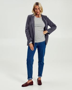 Jeans - Blauwe zwangerschapsjeans, mom fit
