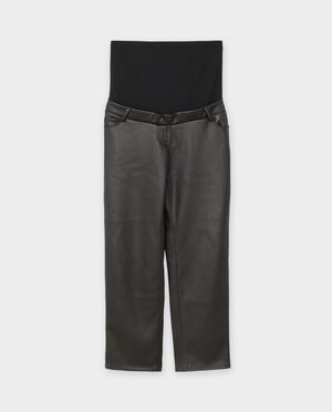 Broeken - Faux leather zwangerschapsbroek