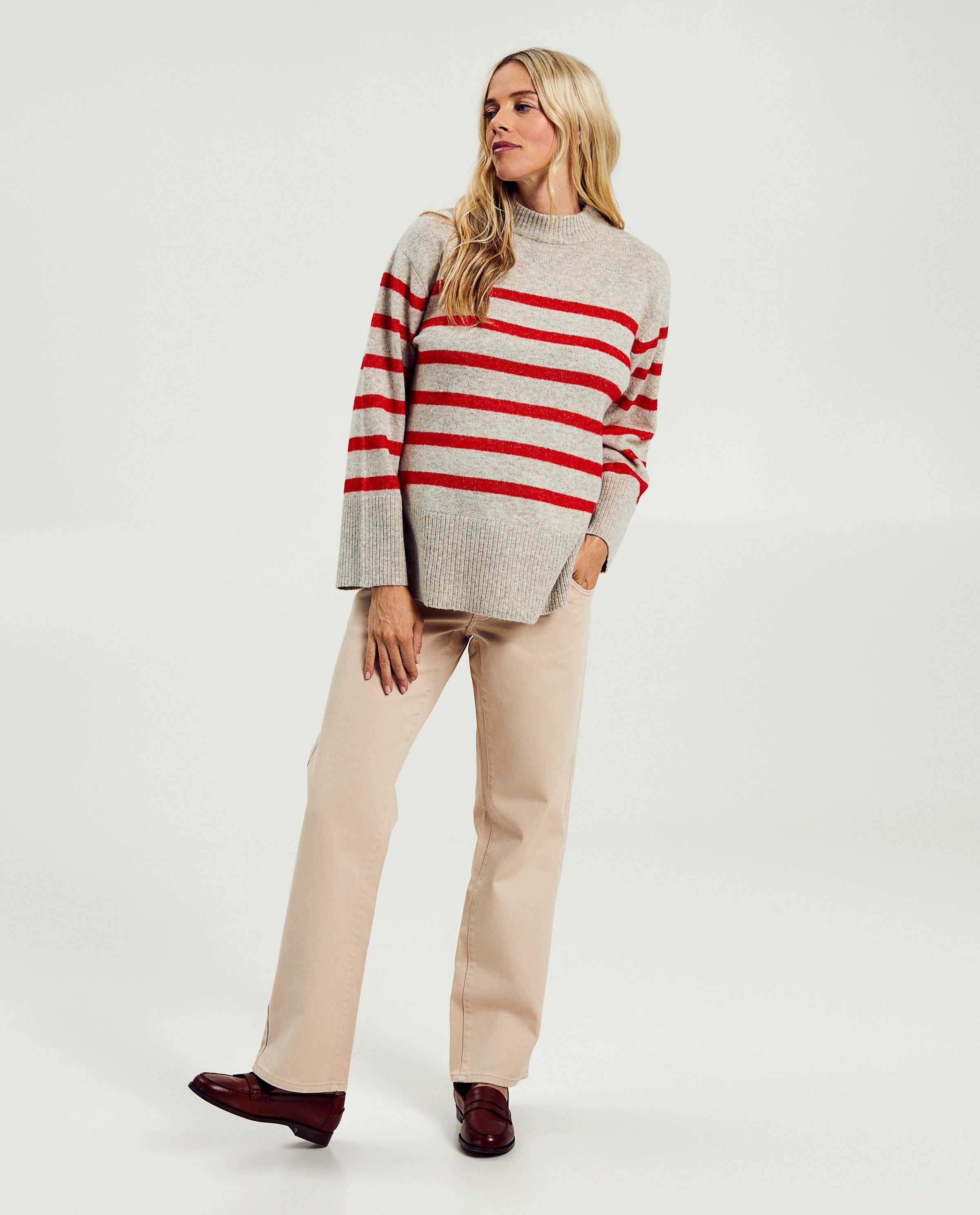 Pantalon de grossesse beige, coupe ample - Atelier Maman