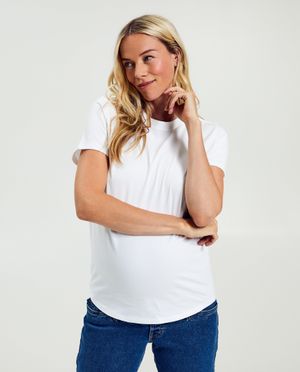Wit zwangerschaps-T-shirt - Atelier Maman