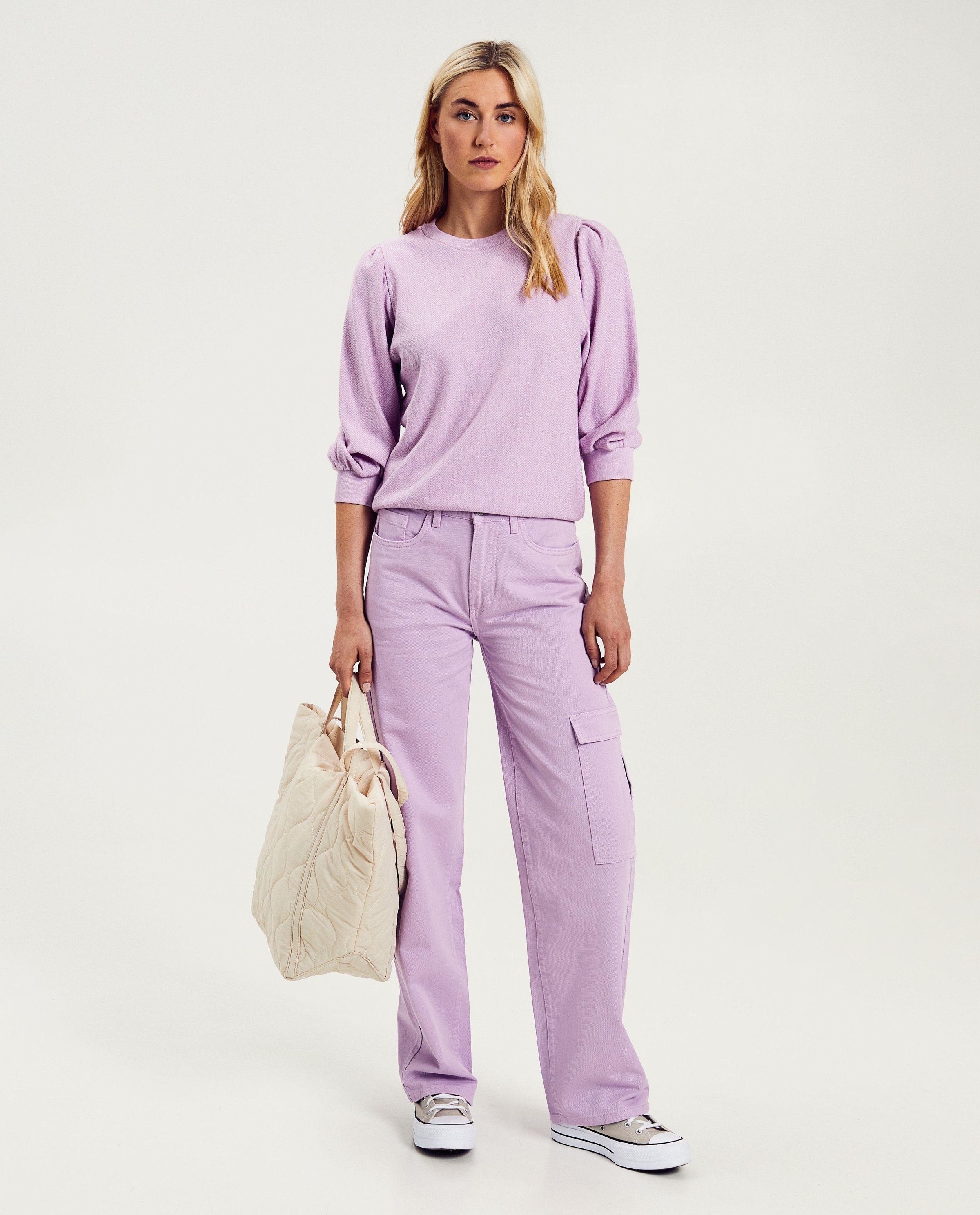 Lila broek, cargo fit - Sora