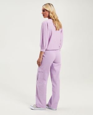 Broeken - Lila broek, cargo fit