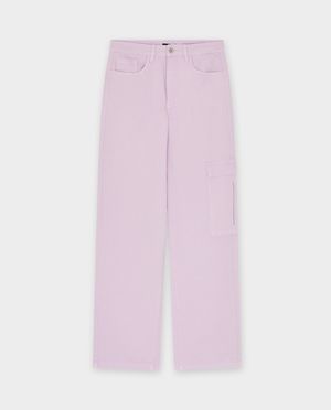Broeken - Lila broek, cargo fit