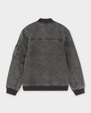 Teddys - Bomber gris fonc&eacute; en jeans, 6-14&nbsp;ans