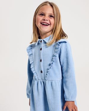 Robes - Robe en velours c&ocirc;tel&eacute;