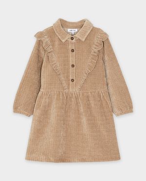 Robes - Robe en velours c&ocirc;tel&eacute;