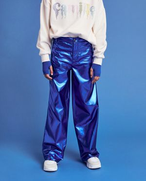 Pantalons - Pantalon m&eacute;tallis&eacute;, straight fit, 6-14&nbsp;ans