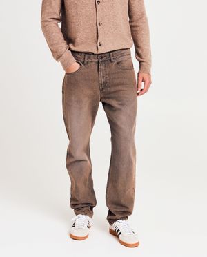 Pantalons - Pantalon brun, straight fit, hommes