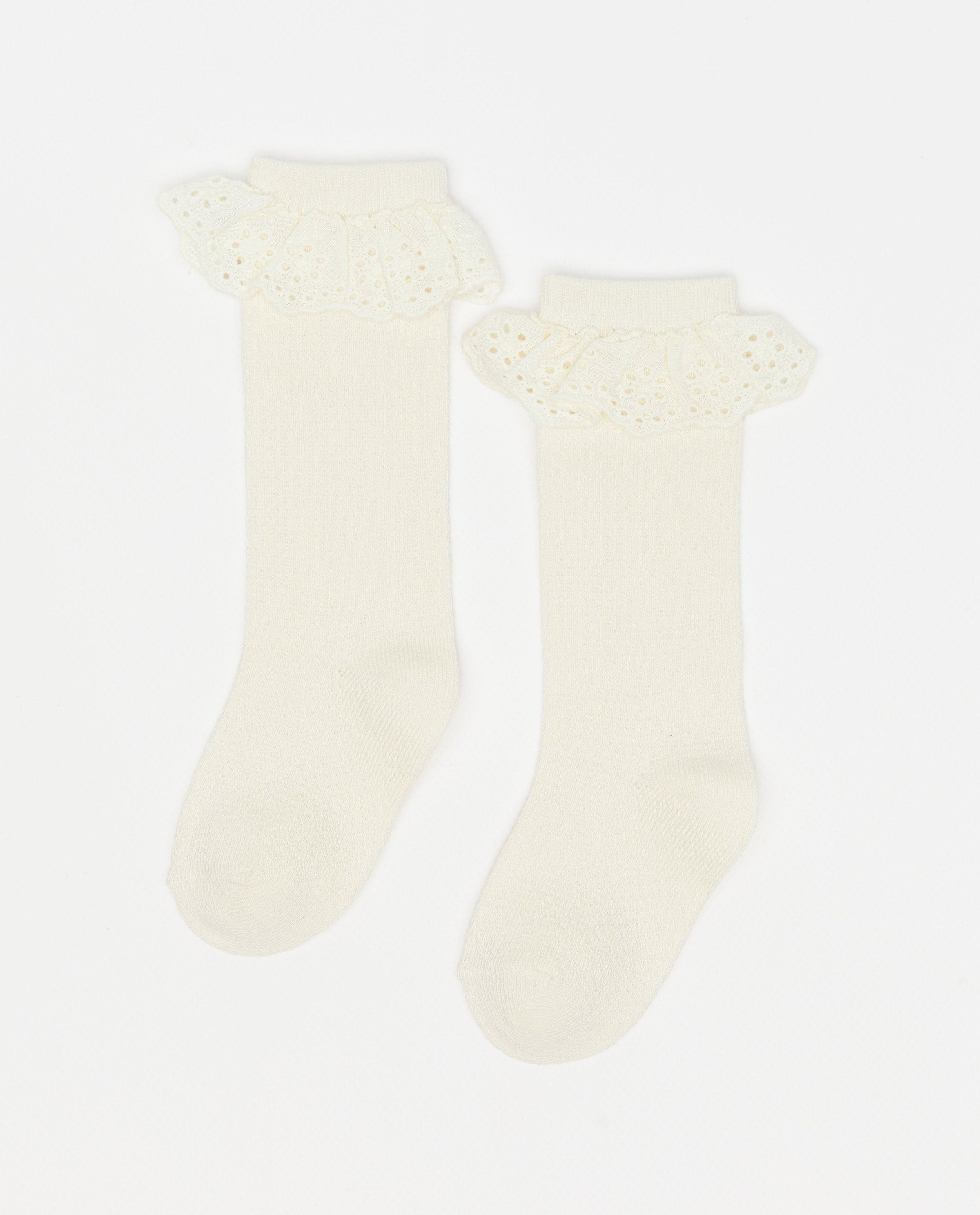 Mi-bas avec de la broderie anglaise, b&eacute;b&eacute;s - NICEfamily