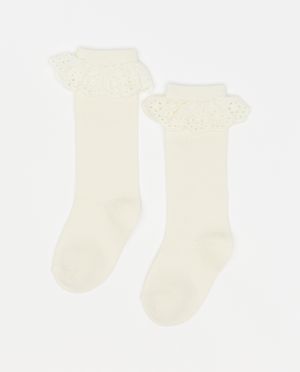 Mi-bas avec de la broderie anglaise, b&eacute;b&eacute;s - NICEfamily