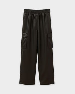 Broeken - Faux leather broek, straight fit