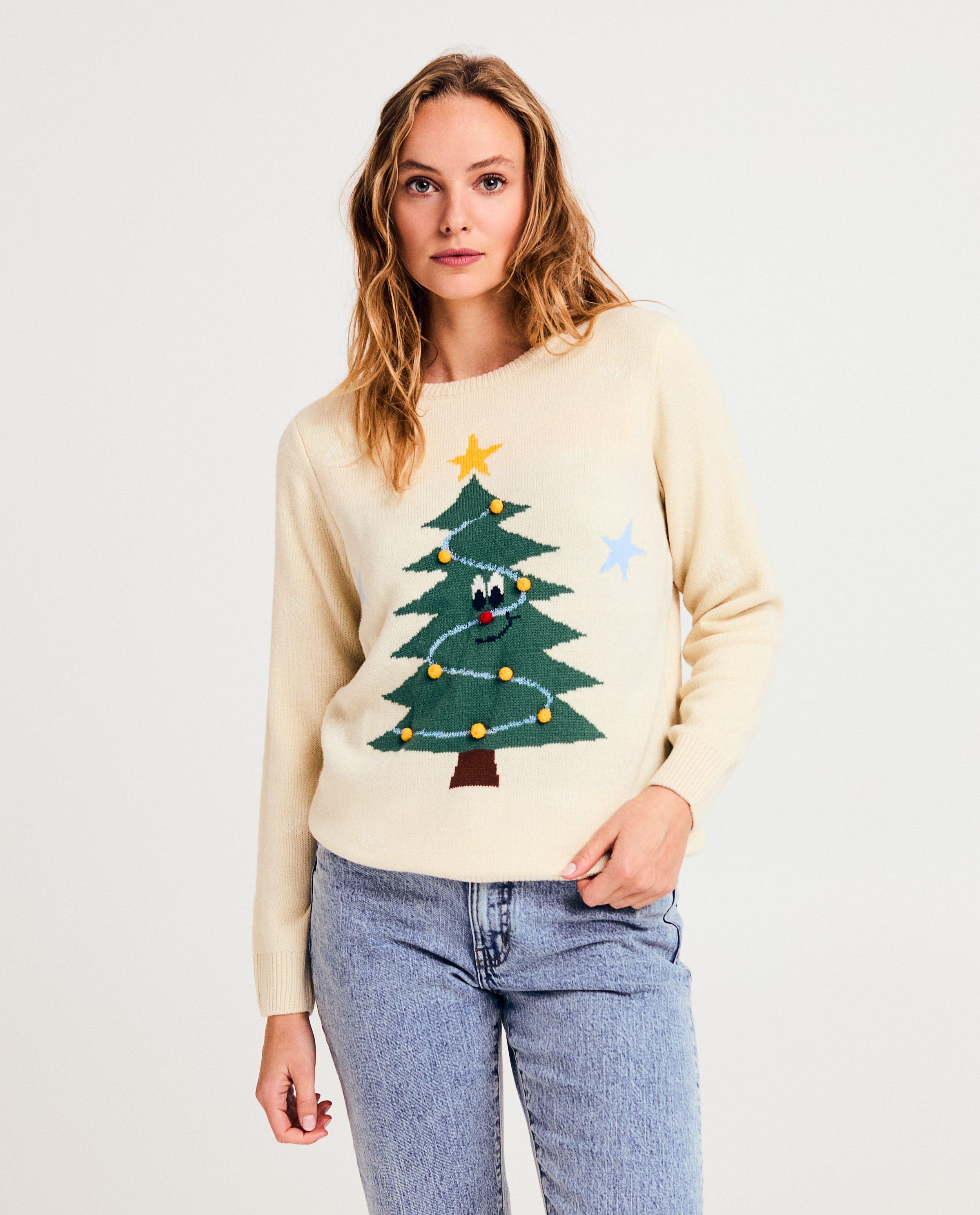 Pull &agrave; imprim&eacute; et pompons, femmes - Familystories
