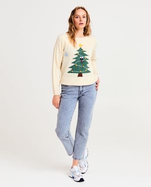 Truien - Trui met print en pompons, dames