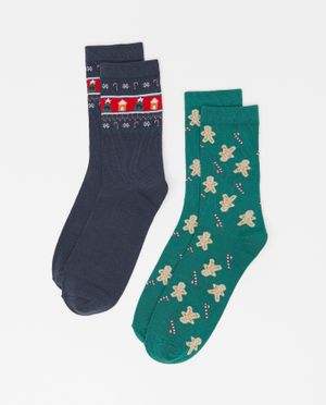 Set van 2 paar kerstkousen, heren - Familystories