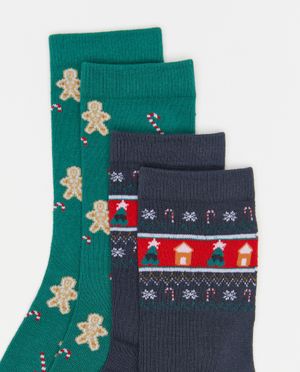 Kousen - Set van 2 paar kerstkousen, heren