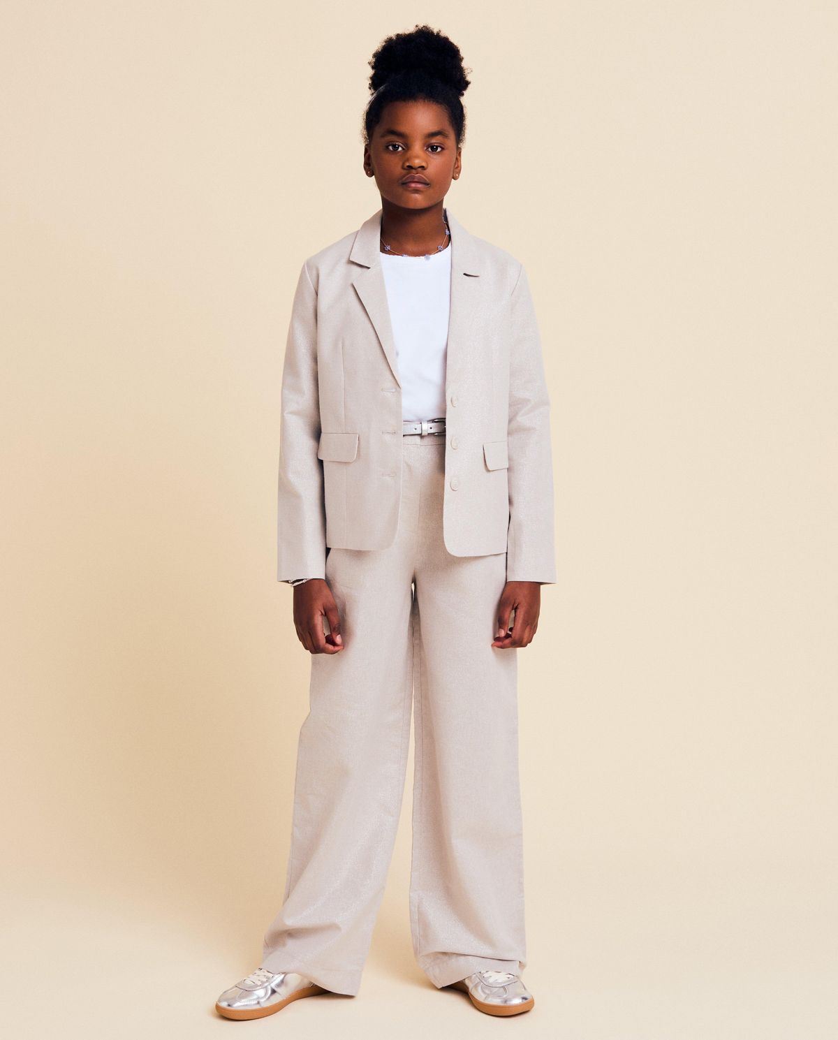Broek met linnen, wide fit, Special occasions